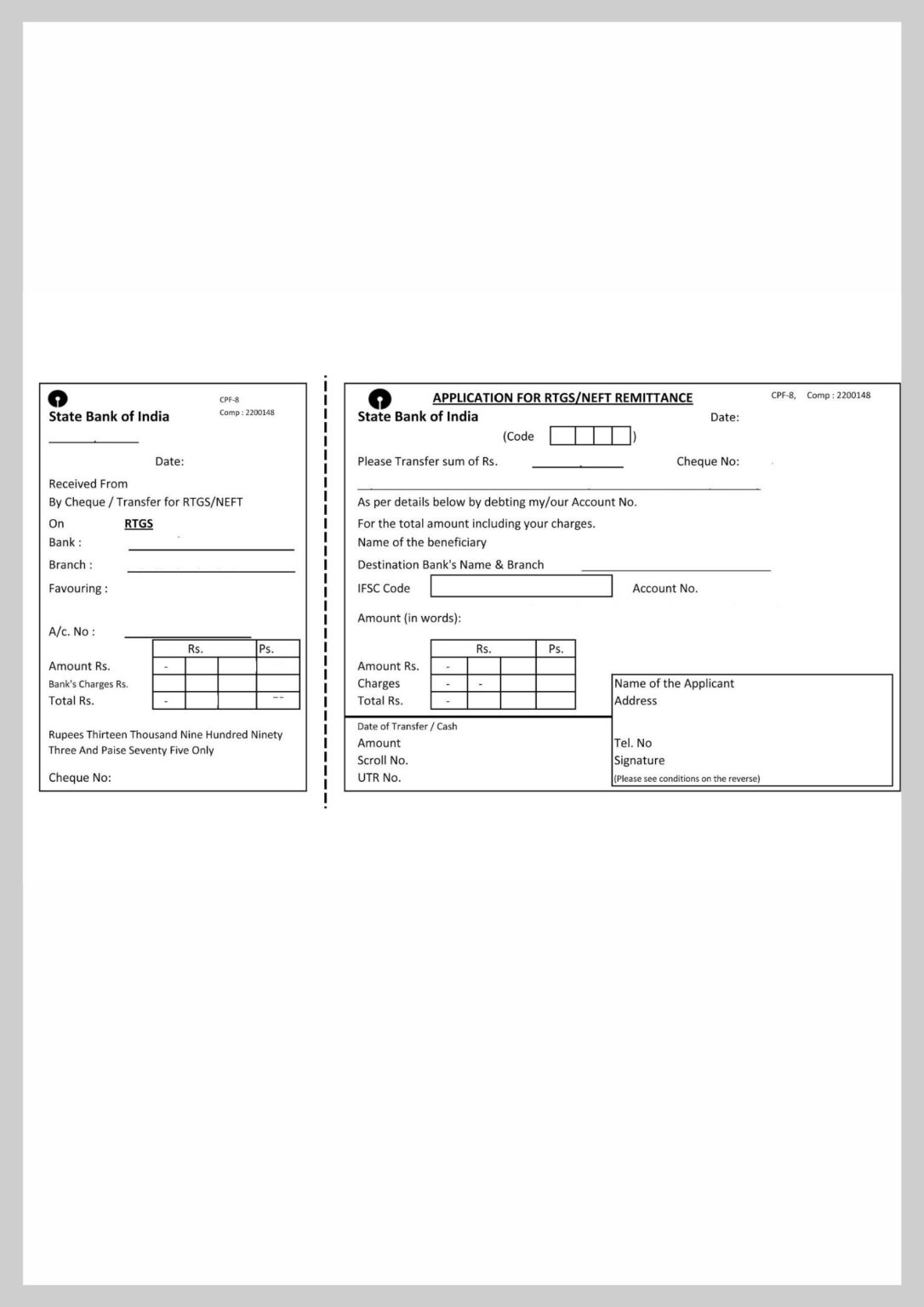 Sbi Neft Form Pdf Download Sbi Neft Transfer Timings